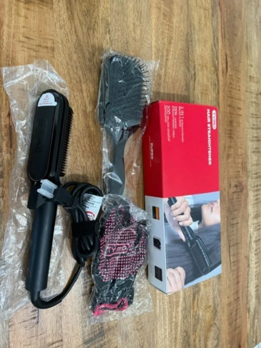 TYMO Flipro Hair Straightener Comb Brush 2 in 1 Flat Iron Anti Frizz 200M Ions